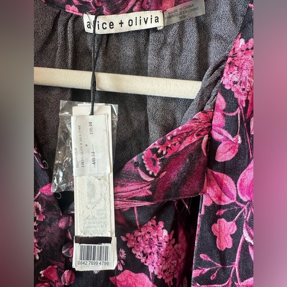 NEW! Alice + olivia BRENTLEY TIE NECK BLOUSON SLEEVE BLOUSE - Picture 11 of 13